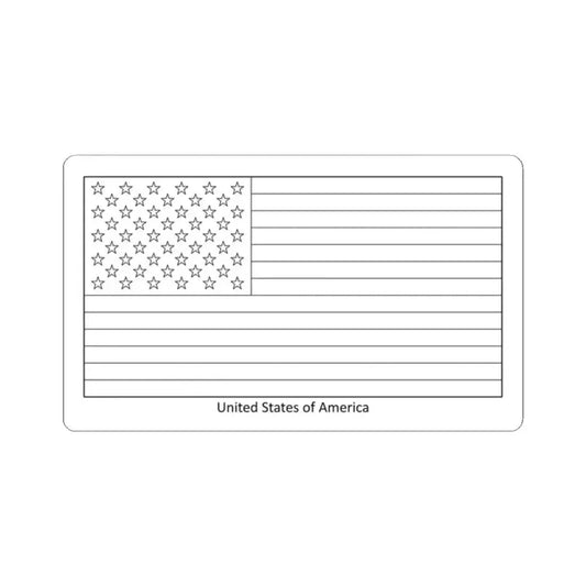 Flag of the United States colouring page (United States) STICKER Vinyl Kiss-Cut Decal 2 Inch White - The Sticker Space