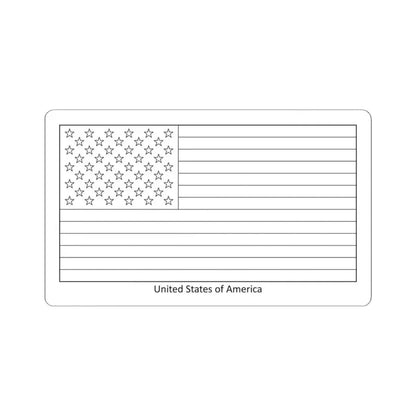 Flag of the United States colouring page (United States) STICKER Vinyl Kiss-Cut Decal 3 Inch White - The Sticker Space