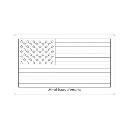Flag of the United States colouring page (United States) STICKER Vinyl Kiss-Cut Decal 6 Inch White - The Sticker Space