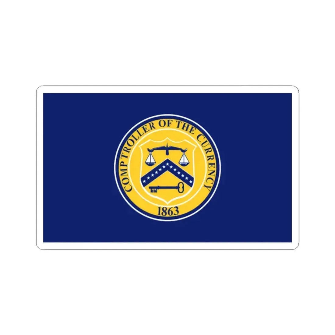 Flag of the United States Comptroller of the Currency (United States) STICKER Vinyl Kiss-Cut Decal 2 Inch White - The Sticker Space