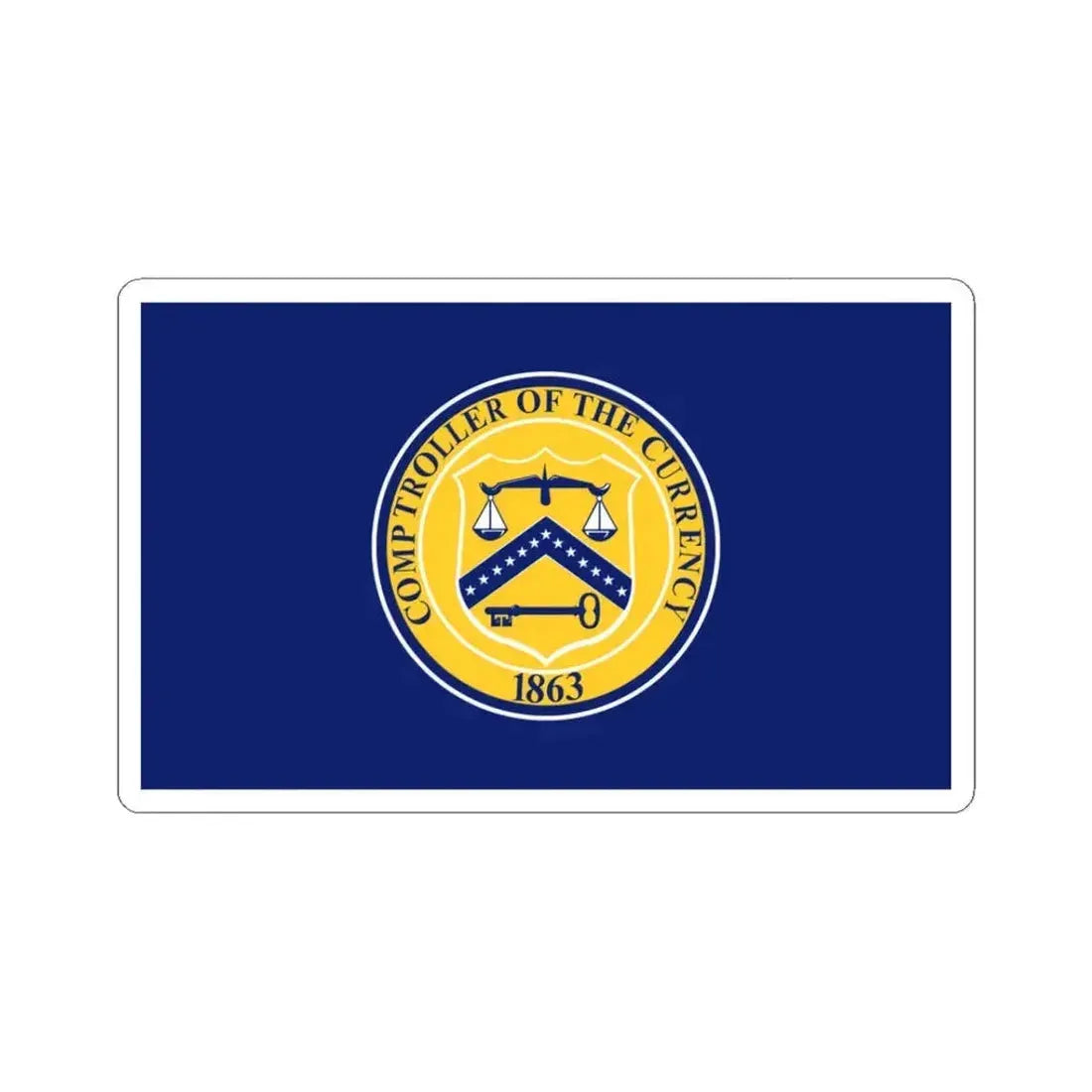 Flag of the United States Comptroller of the Currency (United States) STICKER Vinyl Kiss-Cut Decal 3 Inch White - The Sticker Space