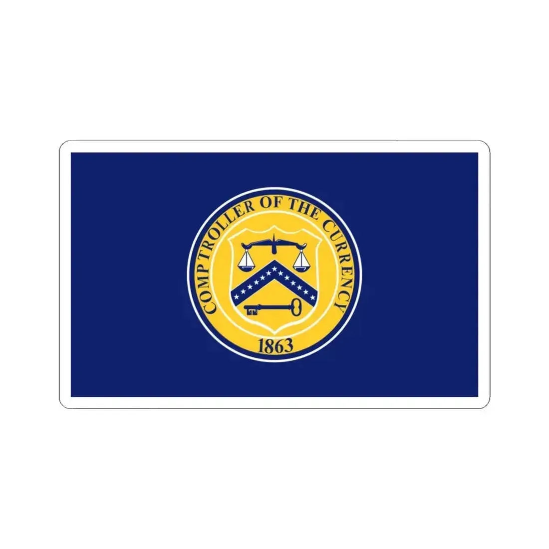 Flag of the United States Comptroller of the Currency (United States) STICKER Vinyl Kiss-Cut Decal 4 Inch White - The Sticker Space