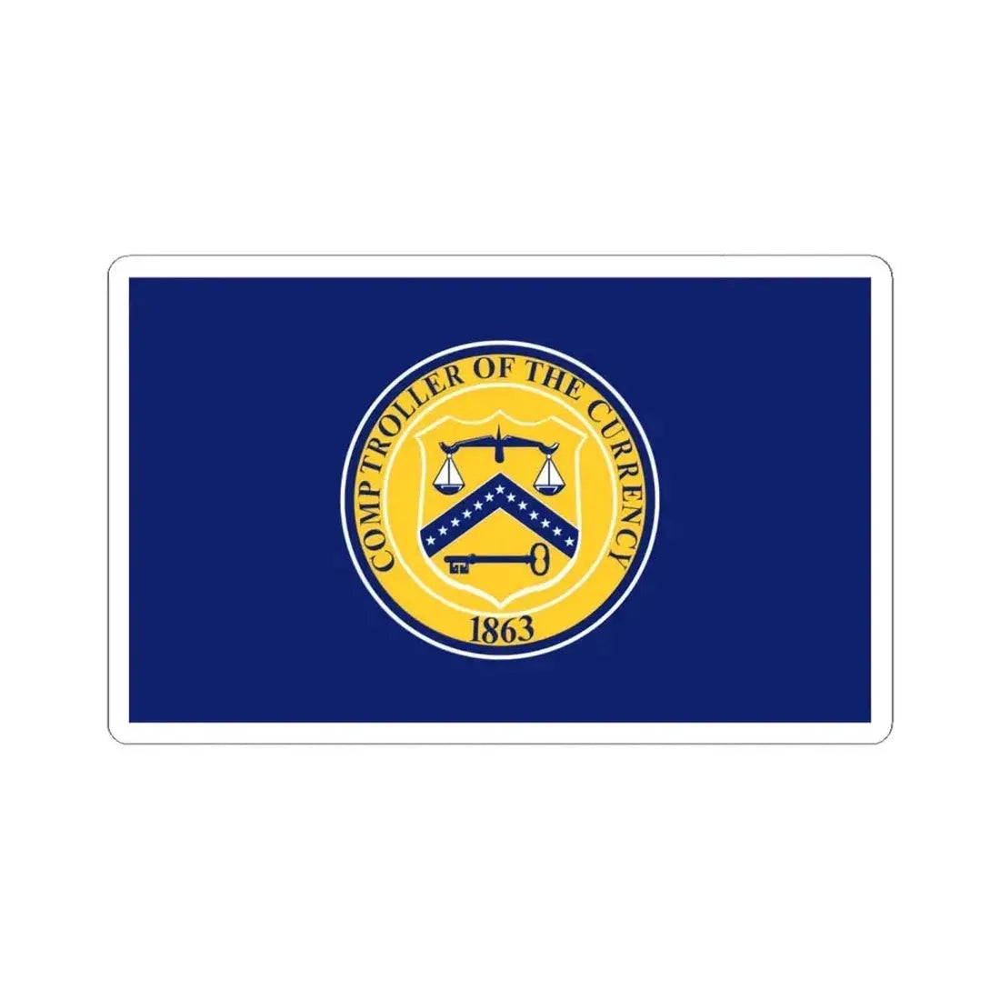 Flag of the United States Comptroller of the Currency (United States) STICKER Vinyl Kiss-Cut Decal 6 Inch White - The Sticker Space