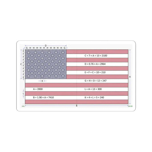 Flag of the United States construction sheet (United States) STICKER Vinyl Kiss-Cut Decal 2 Inch White - The Sticker Space