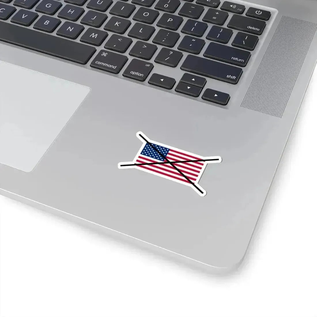 Flag of the United States crossed out (United States) STICKER Vinyl Kiss-Cut Decal - The Sticker Space