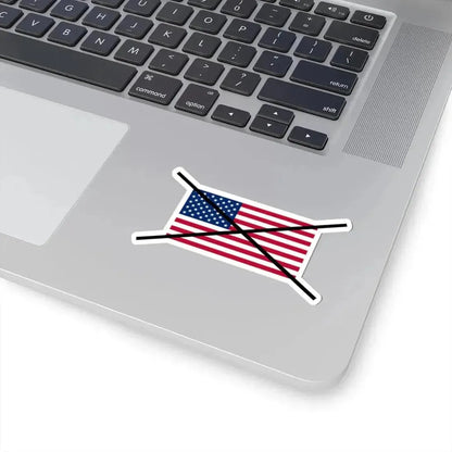 Flag of the United States crossed out (United States) STICKER Vinyl Kiss-Cut Decal - The Sticker Space