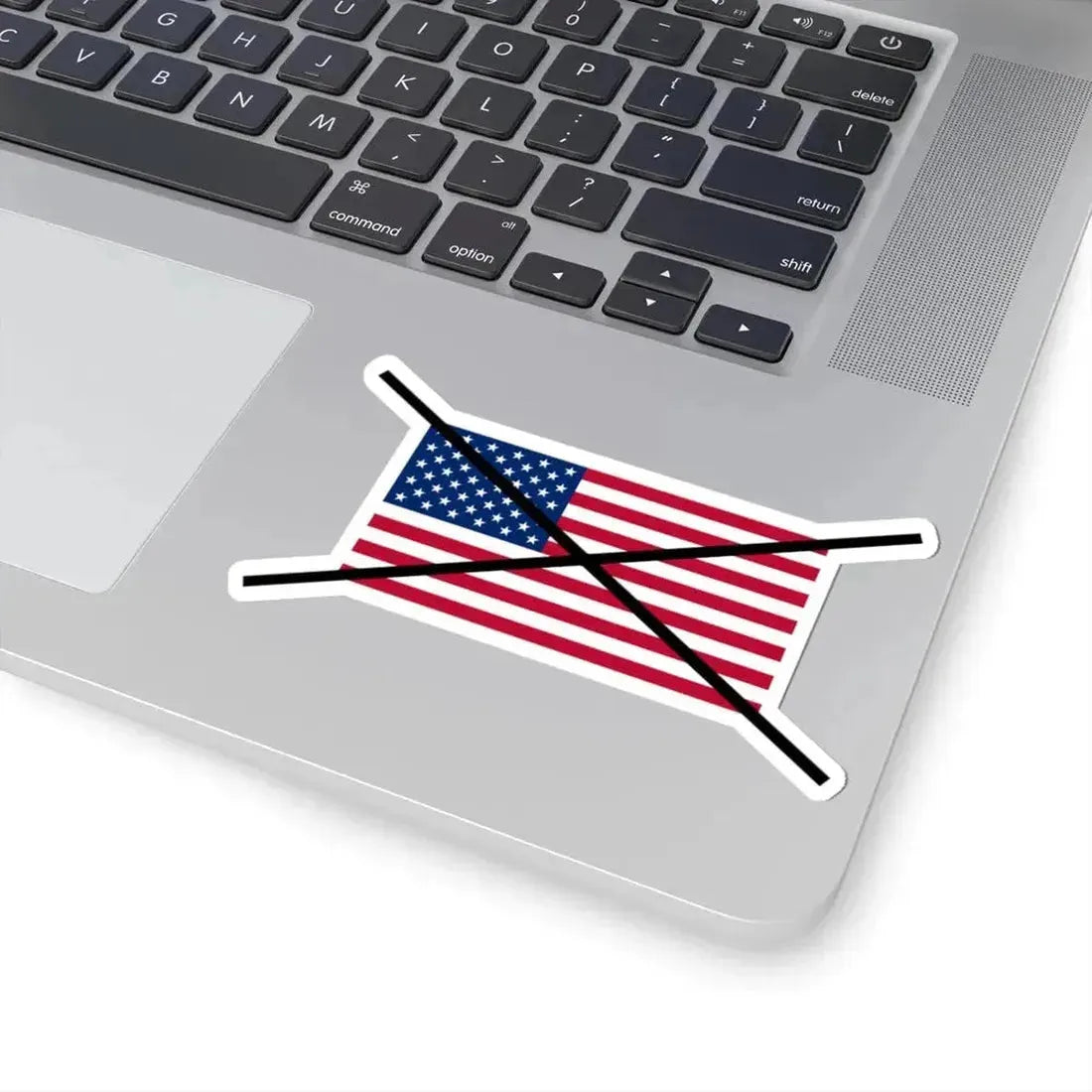 Flag of the United States crossed out (United States) STICKER Vinyl Kiss-Cut Decal - The Sticker Space