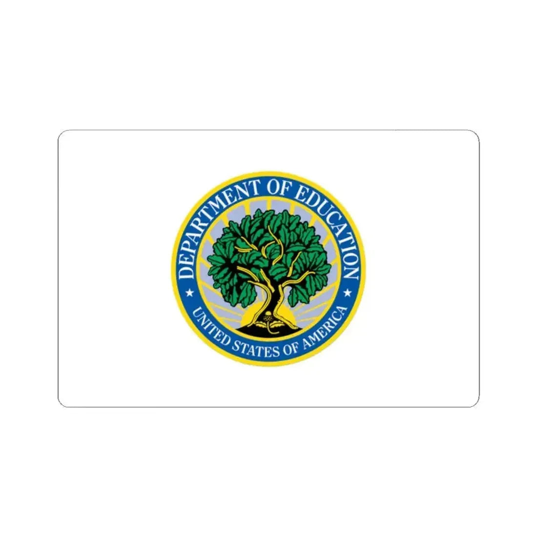 Flag of the United States Department of Education (United States) STICKER Vinyl Kiss-Cut Decal 2 Inch White - The Sticker Space