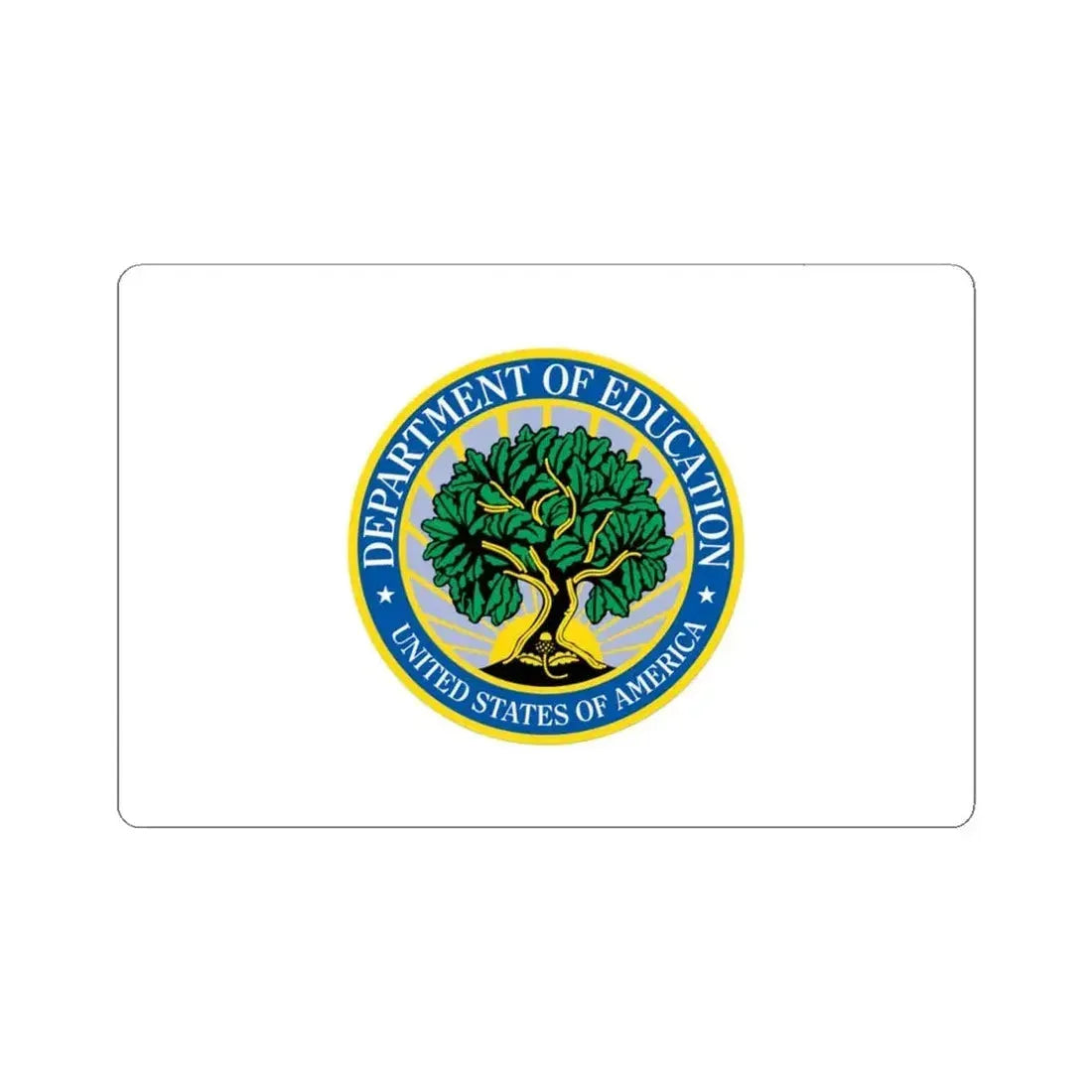 Flag of the United States Department of Education (United States) STICKER Vinyl Kiss-Cut Decal 4 Inch White - The Sticker Space