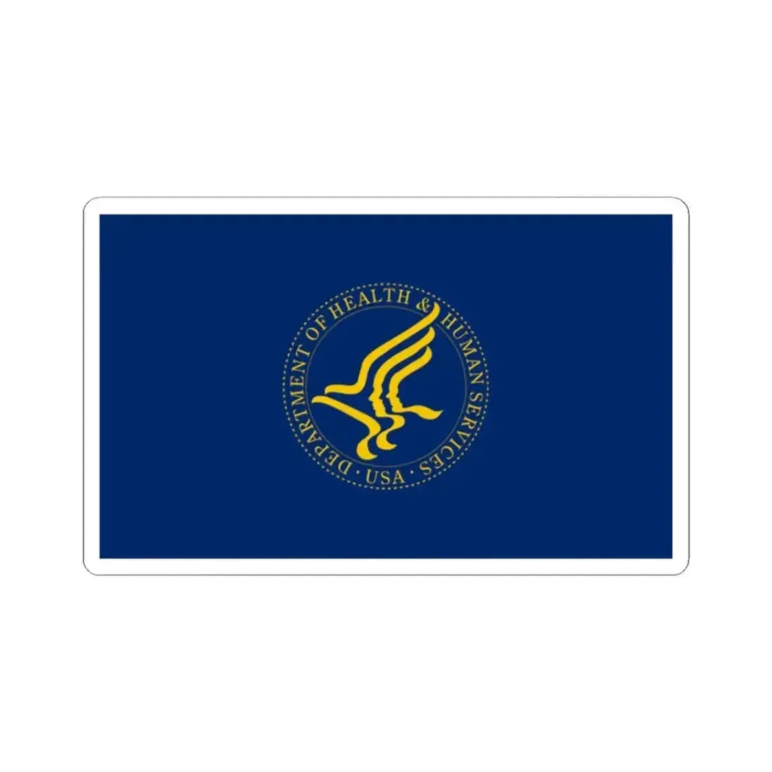 Flag of the United States Department of Health and Human Services (United States) STICKER Vinyl Kiss-Cut Decal 2 Inch White - The Sticker Space