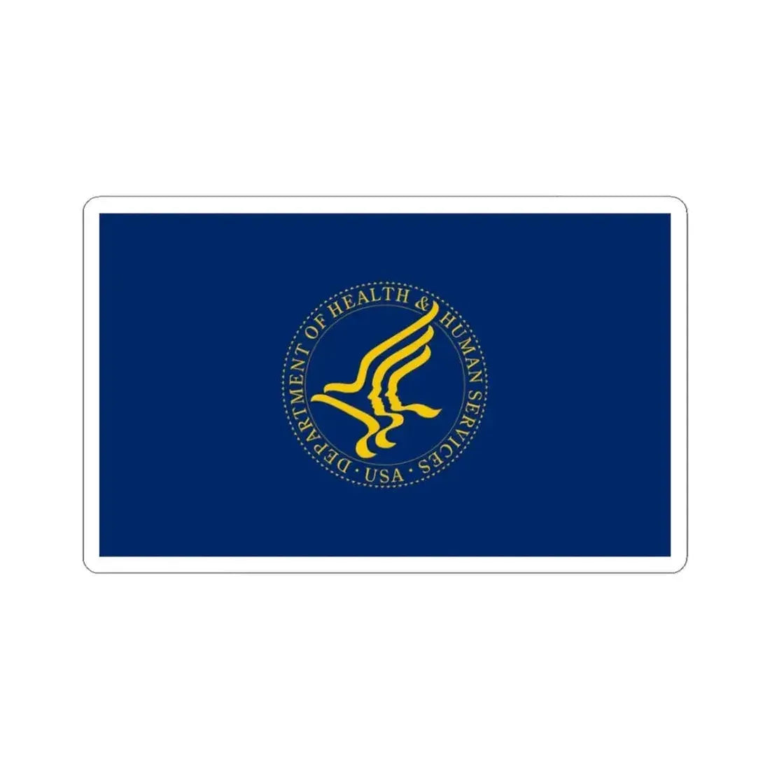 Flag of the United States Department of Health and Human Services (United States) STICKER Vinyl Kiss-Cut Decal 3 Inch White - The Sticker Space