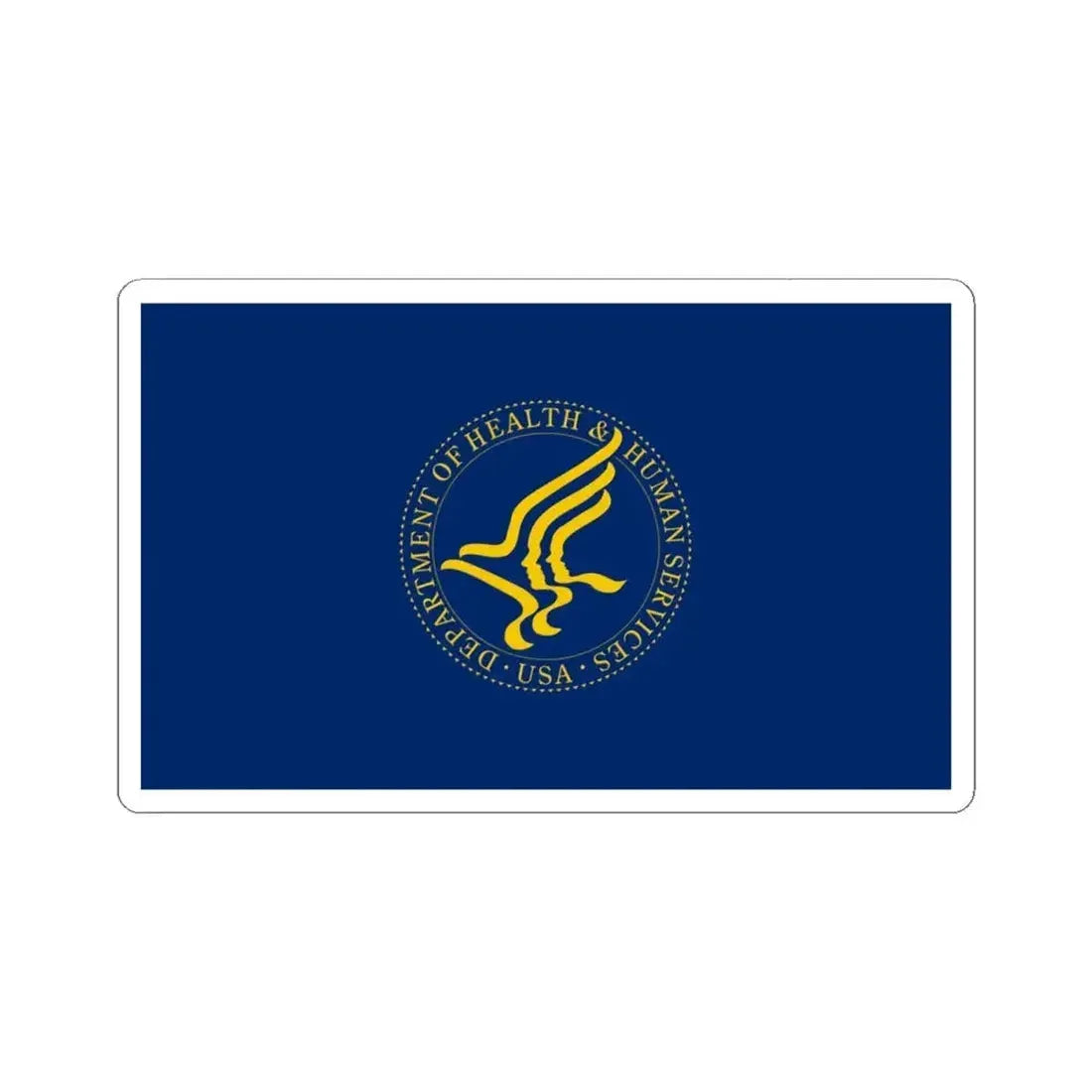 Flag of the United States Department of Health and Human Services (United States) STICKER Vinyl Kiss-Cut Decal 4 Inch White - The Sticker Space