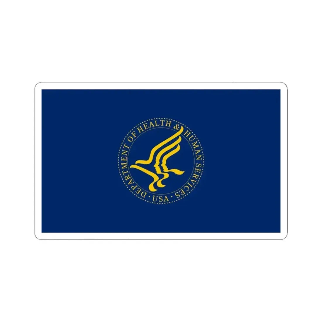 Flag of the United States Department of Health and Human Services (United States) STICKER Vinyl Kiss-Cut Decal 6 Inch White - The Sticker Space