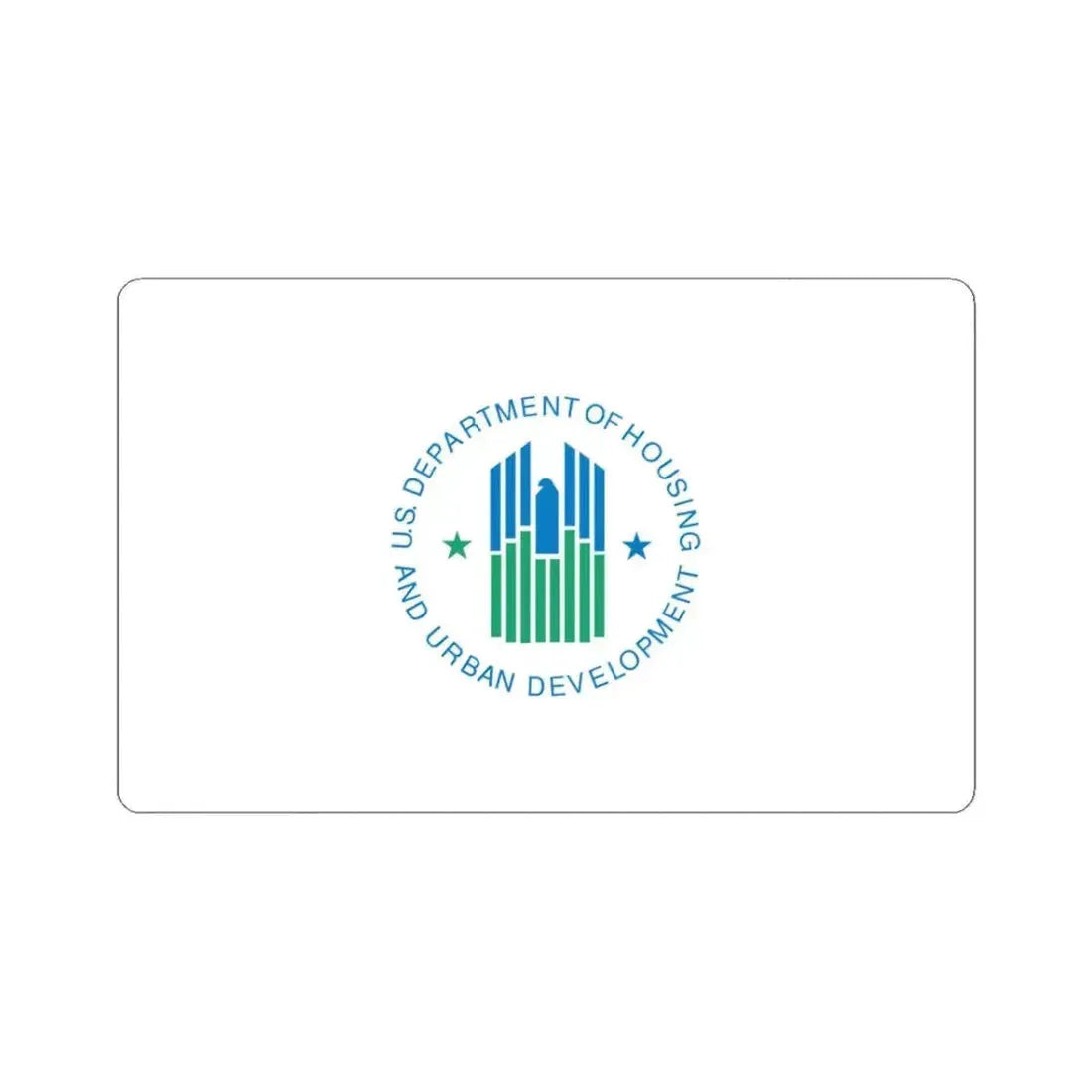 Flag of the United States Department of Housing and Urban Development (United States) STICKER Vinyl Kiss-Cut Decal 3 Inch White - The Sticker Space