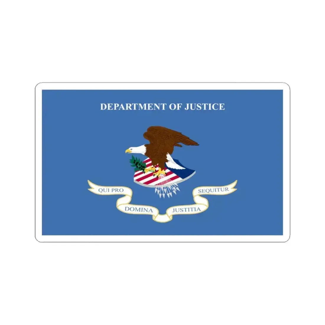 Flag of the United States Department of Justice (United States) STICKER Vinyl Kiss-Cut Decal 3 Inch White - The Sticker Space