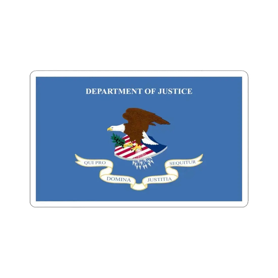 Flag of the United States Department of Justice (United States) STICKER Vinyl Kiss-Cut Decal 6 Inch White - The Sticker Space