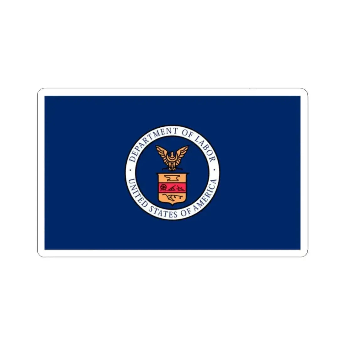 Flag of the United States Department of Labor 1915-1960 (United States) STICKER Vinyl Kiss-Cut Decal 2 Inch White - The Sticker Space