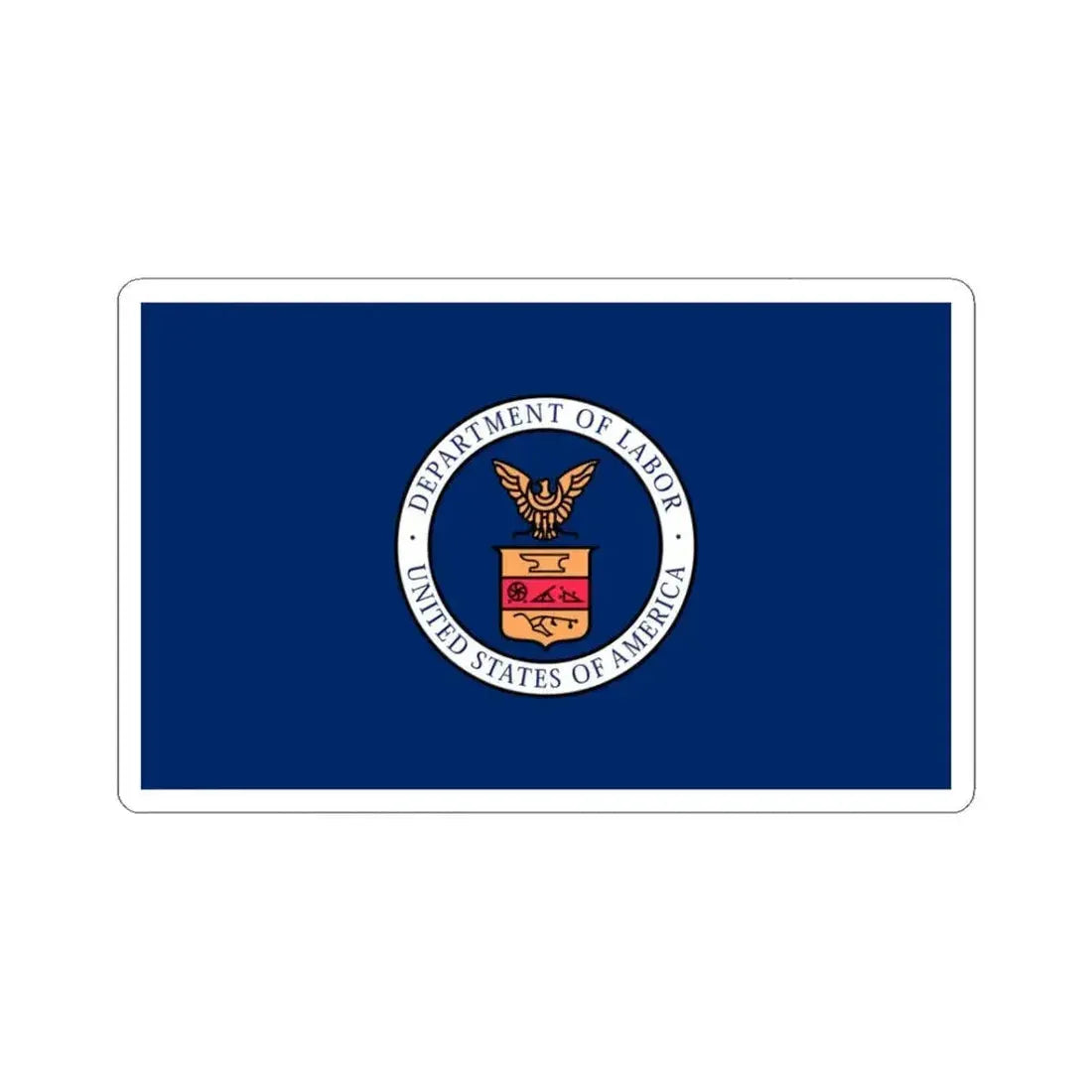 Flag of the United States Department of Labor 1915-1960 (United States) STICKER Vinyl Kiss-Cut Decal 3 Inch White - The Sticker Space