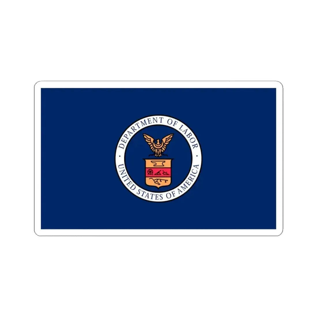 Flag of the United States Department of Labor 1915-1960 (United States) STICKER Vinyl Kiss-Cut Decal 4 Inch White - The Sticker Space