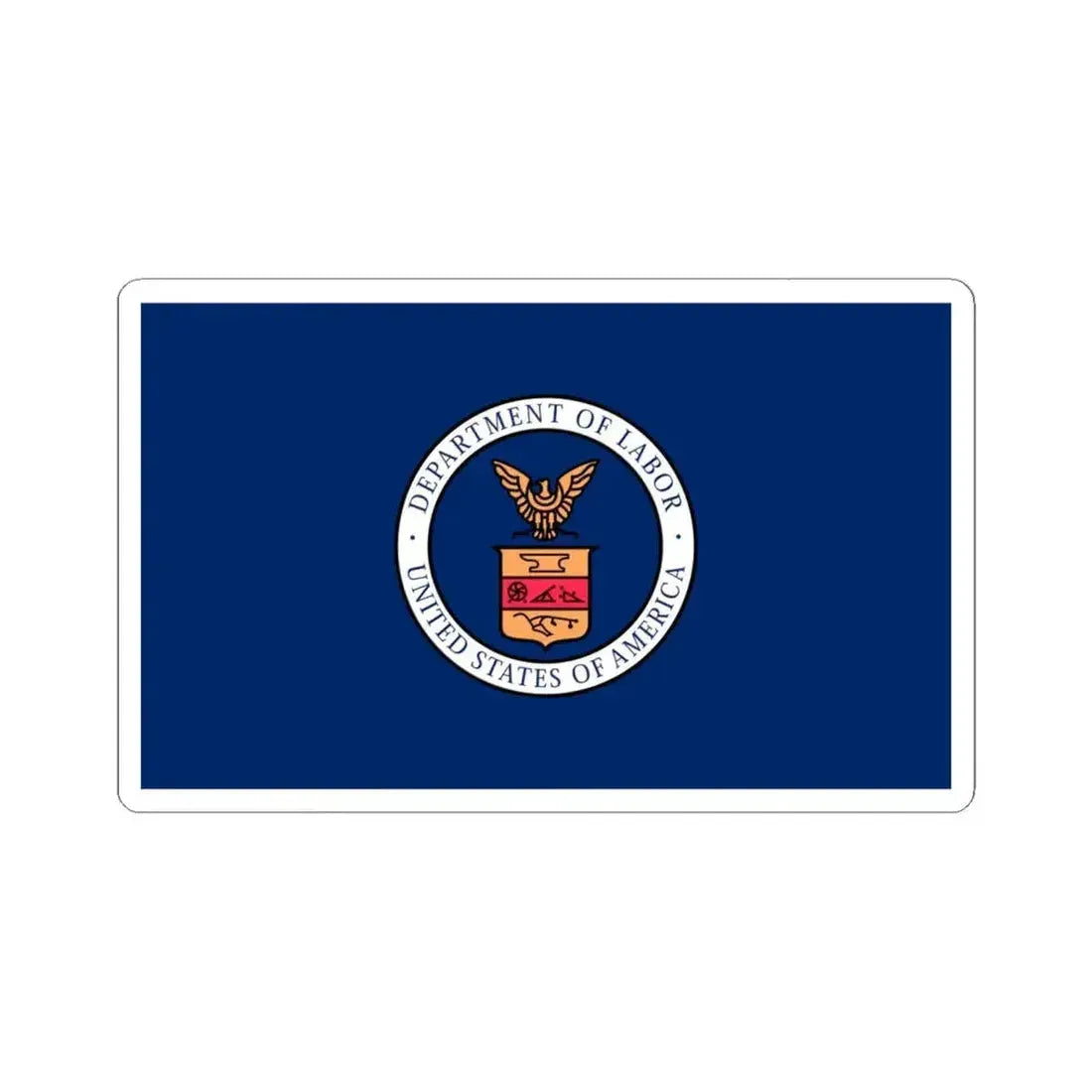Flag of the United States Department of Labor 1915-1960 (United States) STICKER Vinyl Kiss-Cut Decal 6 Inch White - The Sticker Space