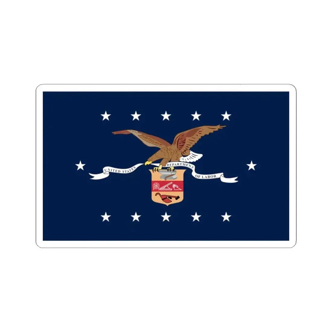 Flag of the United States Department of Labor (United States) STICKER Vinyl Kiss-Cut Decal 4 Inch White - The Sticker Space