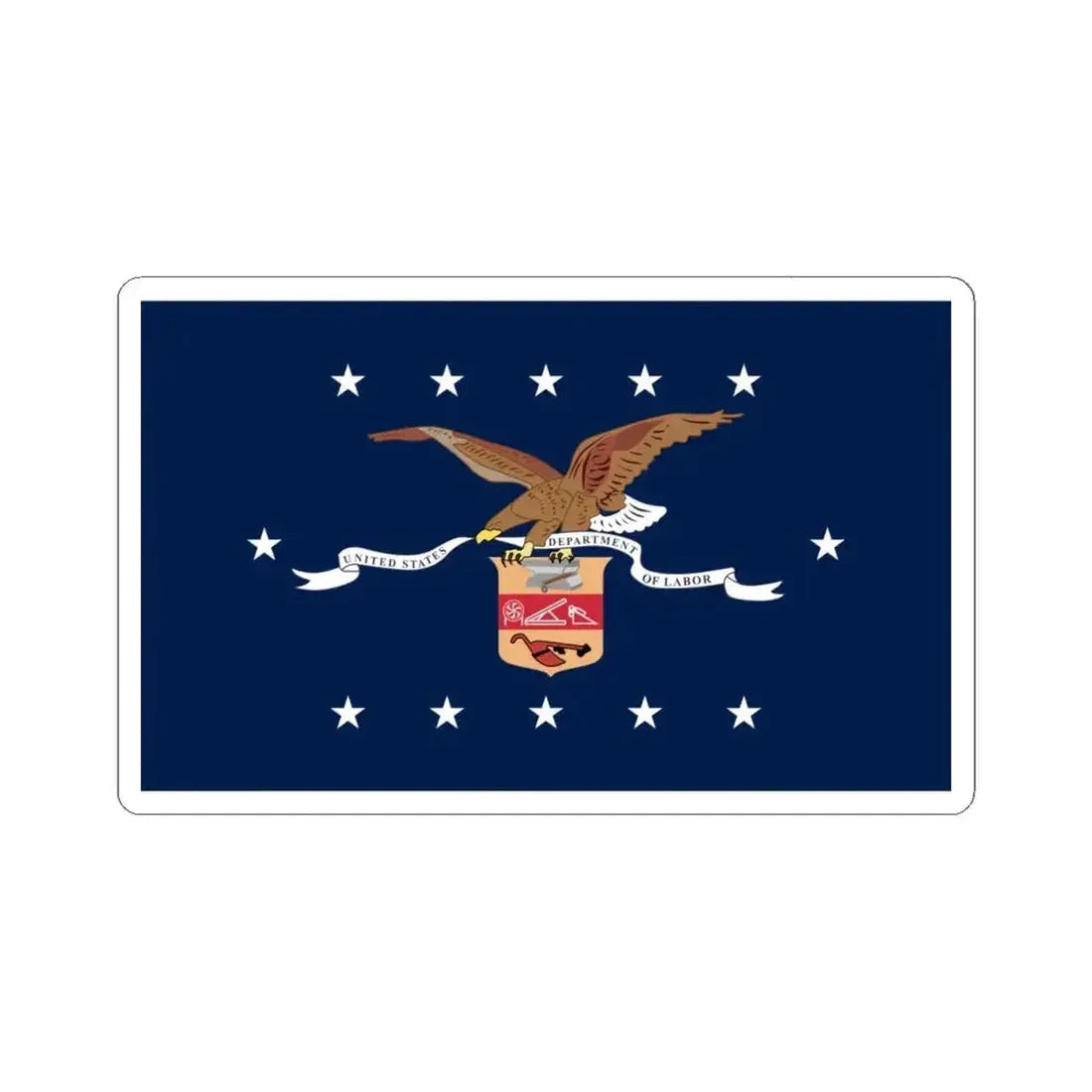 Flag of the United States Department of Labor (United States) STICKER Vinyl Kiss-Cut Decal 6 Inch White - The Sticker Space