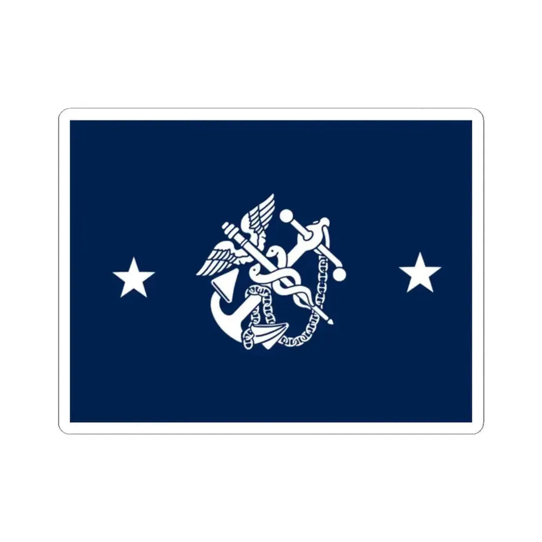 Flag of the United States Deputy Surgeon General (United States) STICKER Vinyl Kiss-Cut Decal 2 Inch White - The Sticker Space