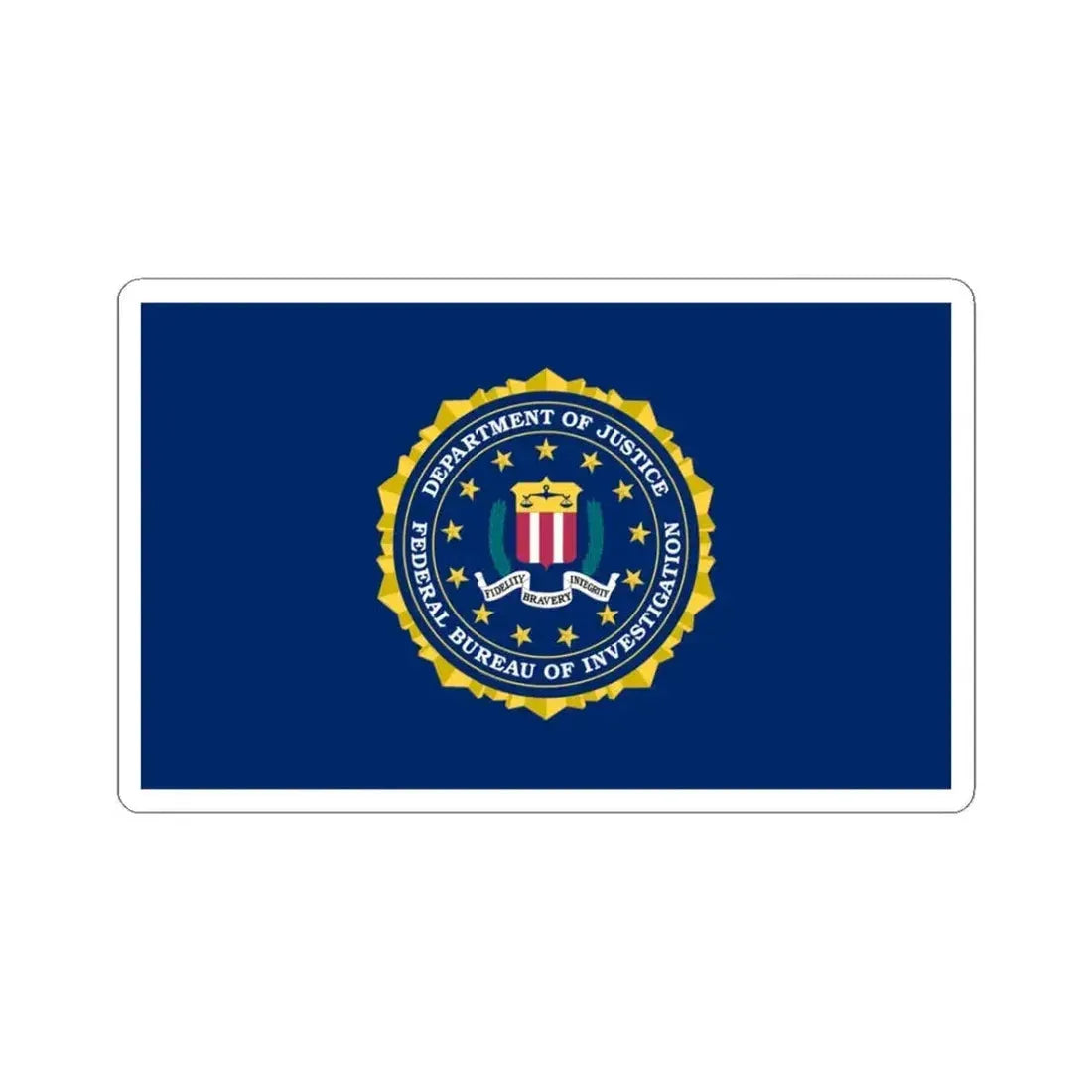 Flag of the United States Federal Bureau of Investigation (United States) STICKER Vinyl Kiss-Cut Decal 3 Inch White - The Sticker Space