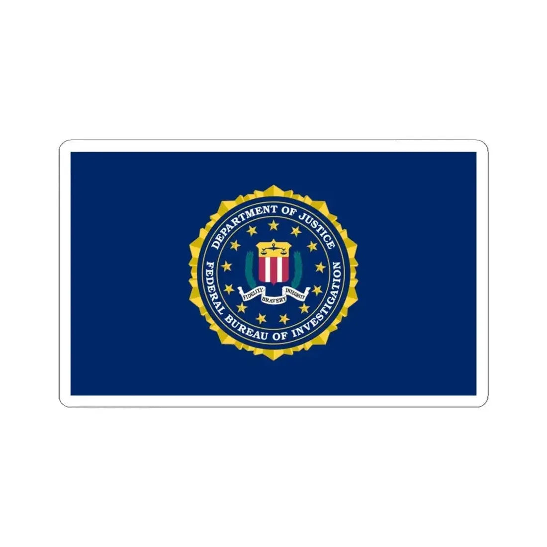 Flag of the United States Federal Bureau of Investigation (United States) STICKER Vinyl Kiss-Cut Decal 4 Inch White - The Sticker Space
