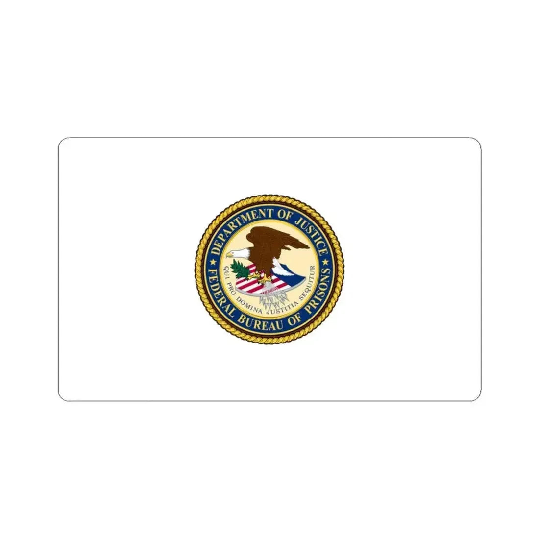 Flag of the United States Federal Bureau of Prisons (United States) STICKER Vinyl Kiss-Cut Decal 3 Inch White - The Sticker Space