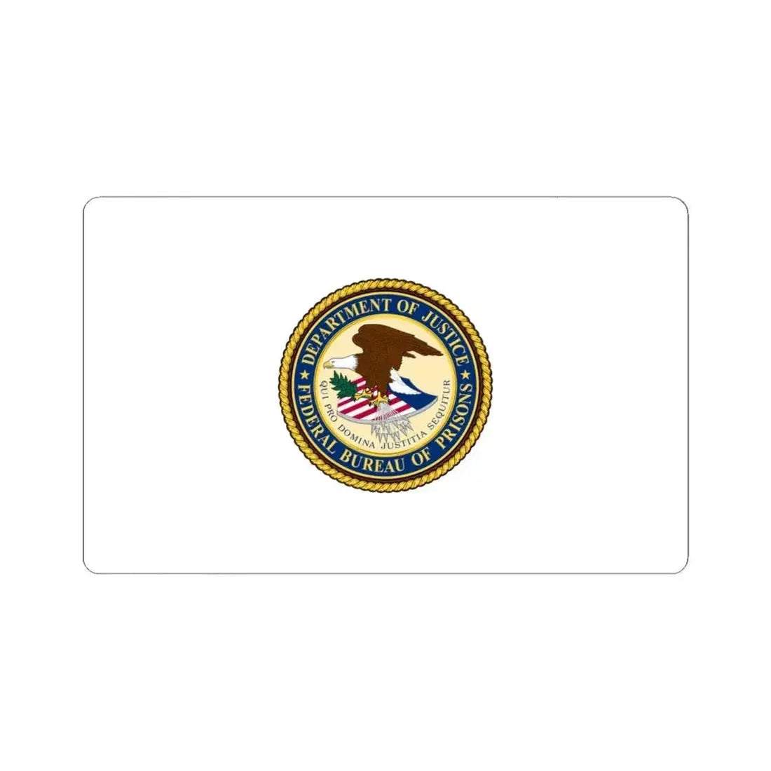 Flag of the United States Federal Bureau of Prisons (United States) STICKER Vinyl Kiss-Cut Decal 6 Inch White - The Sticker Space