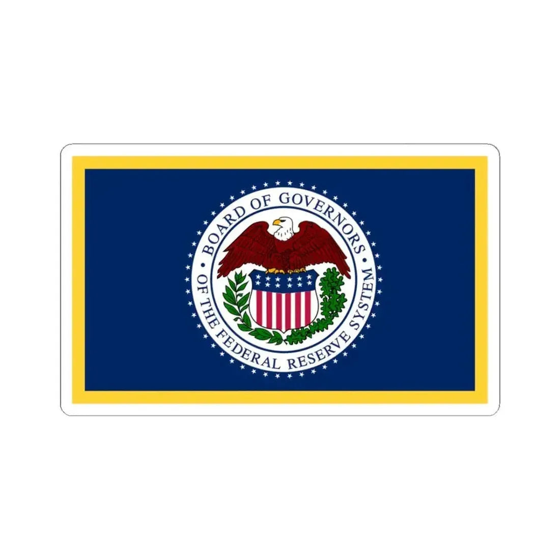 Flag of the United States Federal Reserve (United States) STICKER Vinyl Kiss-Cut Decal 3 Inch White - The Sticker Space