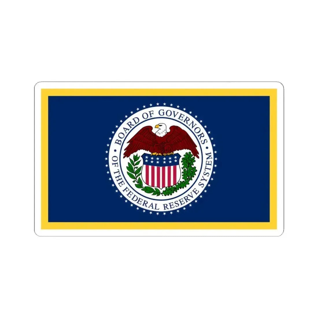 Flag of the United States Federal Reserve (United States) STICKER Vinyl Kiss-Cut Decal 4 Inch White - The Sticker Space