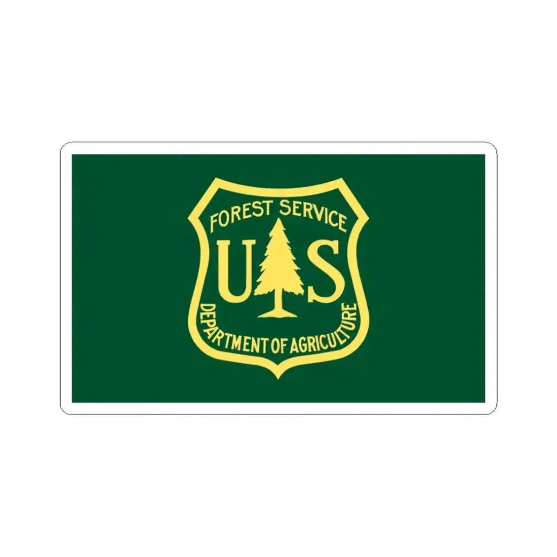 Flag of the United States Forest Service (United States) STICKER Vinyl Kiss-Cut Decal 3 Inch White - The Sticker Space
