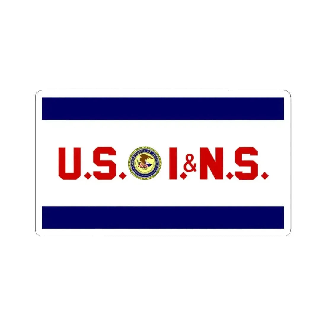 Flag of the United States Immigration and Naturalization Service (United States) STICKER Vinyl Kiss-Cut Decal 3 Inch White - The Sticker Space