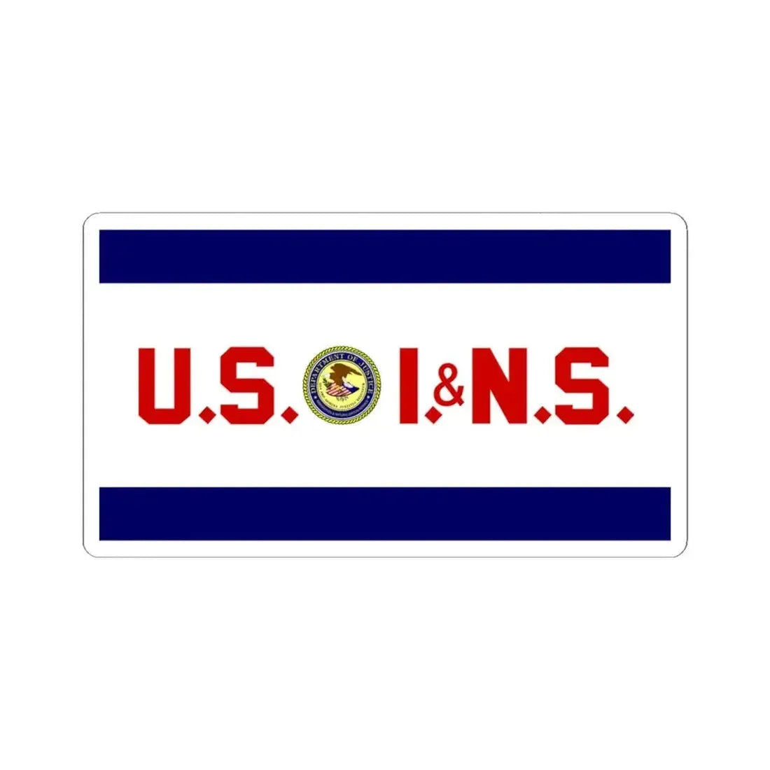 Flag of the United States Immigration and Naturalization Service (United States) STICKER Vinyl Kiss-Cut Decal 4 Inch White - The Sticker Space