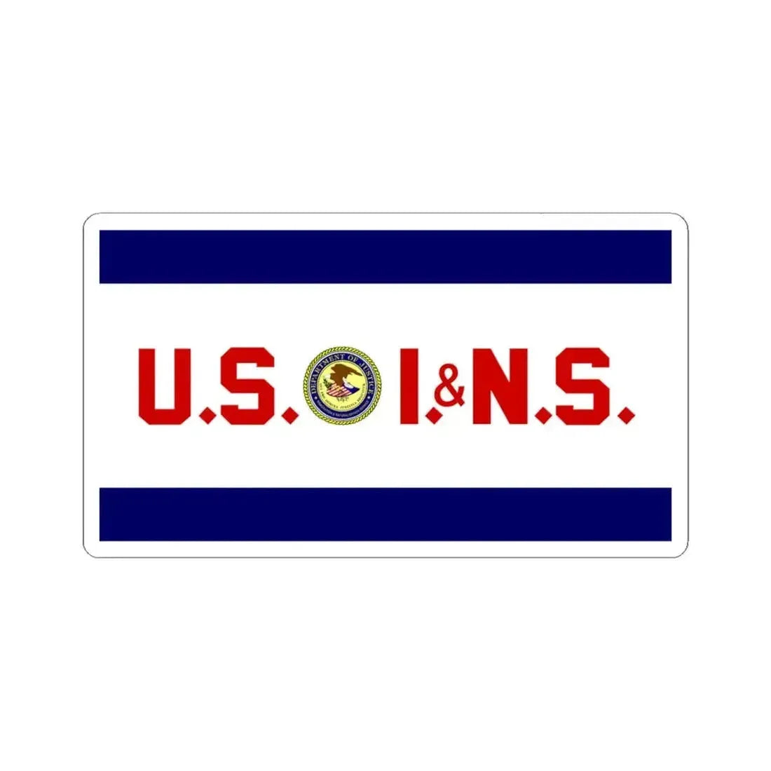 Flag of the United States Immigration and Naturalization Service (United States) STICKER Vinyl Kiss-Cut Decal 6 Inch White - The Sticker Space