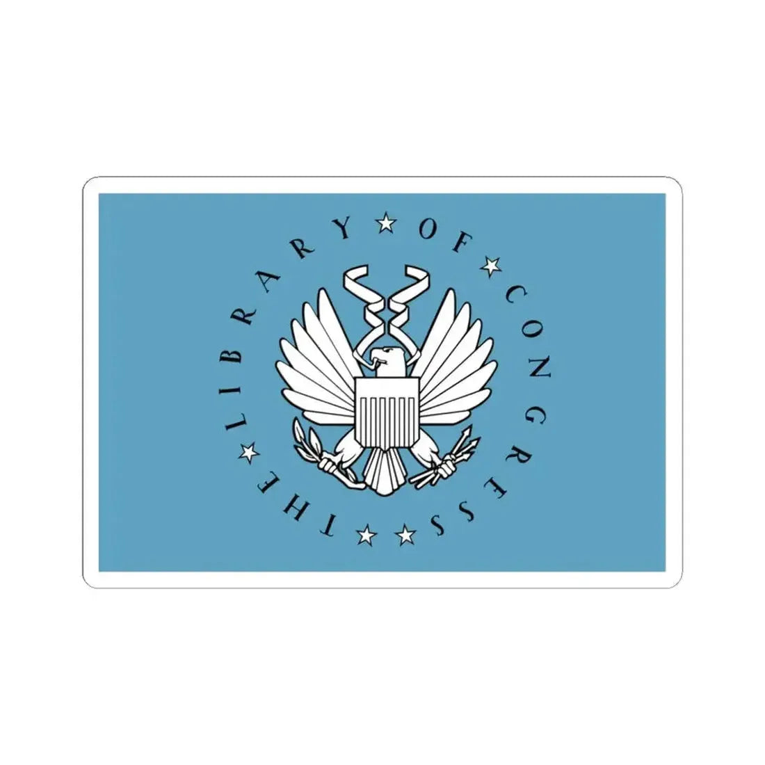 Flag of the United States Library of Congress 2 (United States) STICKER Vinyl Kiss-Cut Decal 3 Inch White - The Sticker Space
