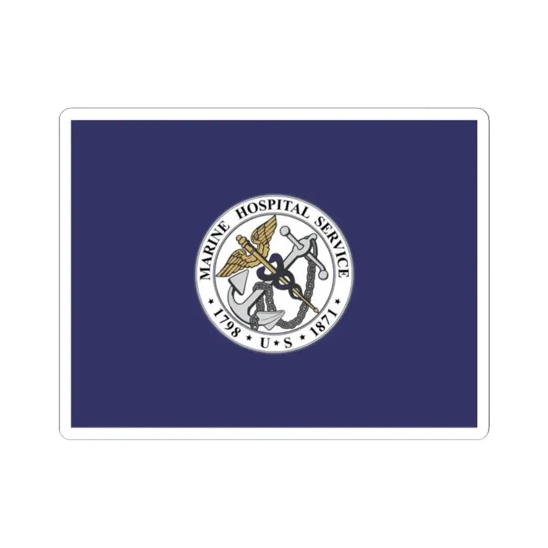 Flag of the United States Marine Hospital Service (United States) STICKER Vinyl Kiss-Cut Decal 2 Inch White - The Sticker Space