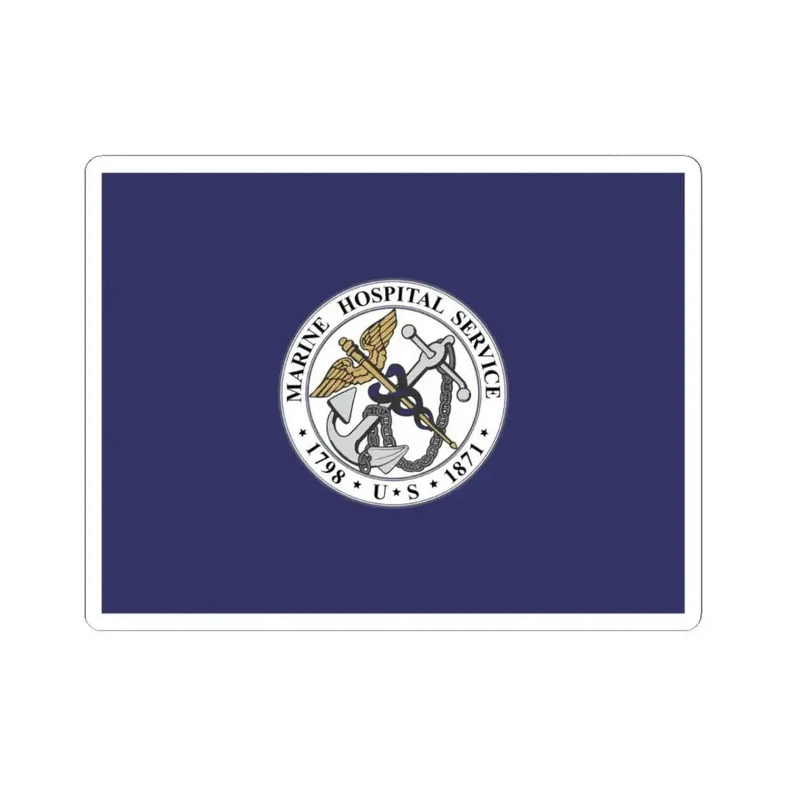 Flag of the United States Marine Hospital Service (United States) STICKER Vinyl Kiss-Cut Decal 3 Inch White - The Sticker Space