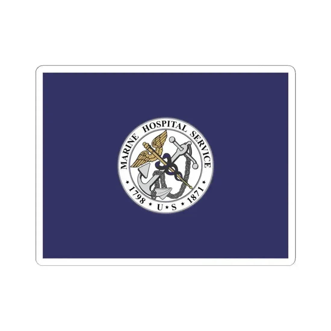 Flag of the United States Marine Hospital Service (United States) STICKER Vinyl Kiss-Cut Decal 4 Inch White - The Sticker Space