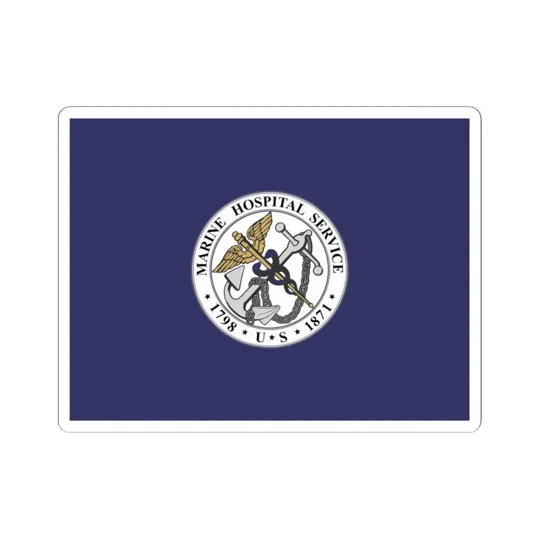 Flag of the United States Marine Hospital Service (United States) STICKER Vinyl Kiss-Cut Decal 6 Inch White - The Sticker Space