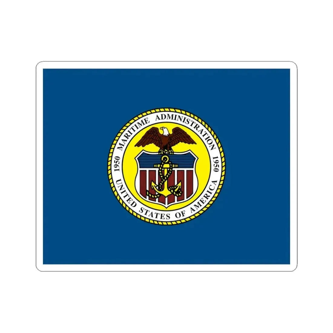 Flag of the United States Maritime Administration (United States) STICKER Vinyl Kiss-Cut Decal 4 Inch White - The Sticker Space