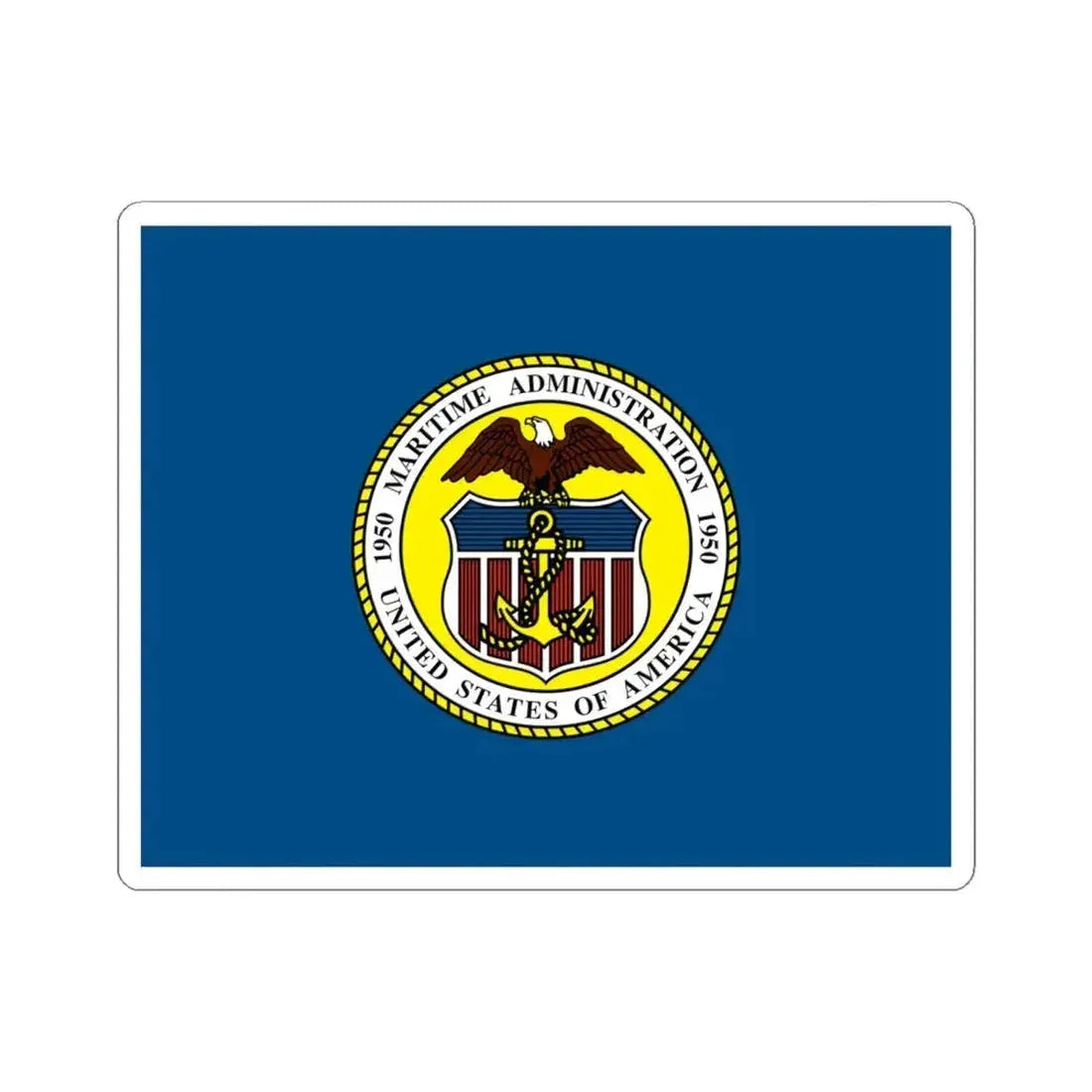 Flag of the United States Maritime Administration (United States) STICKER Vinyl Kiss-Cut Decal 6 Inch White - The Sticker Space