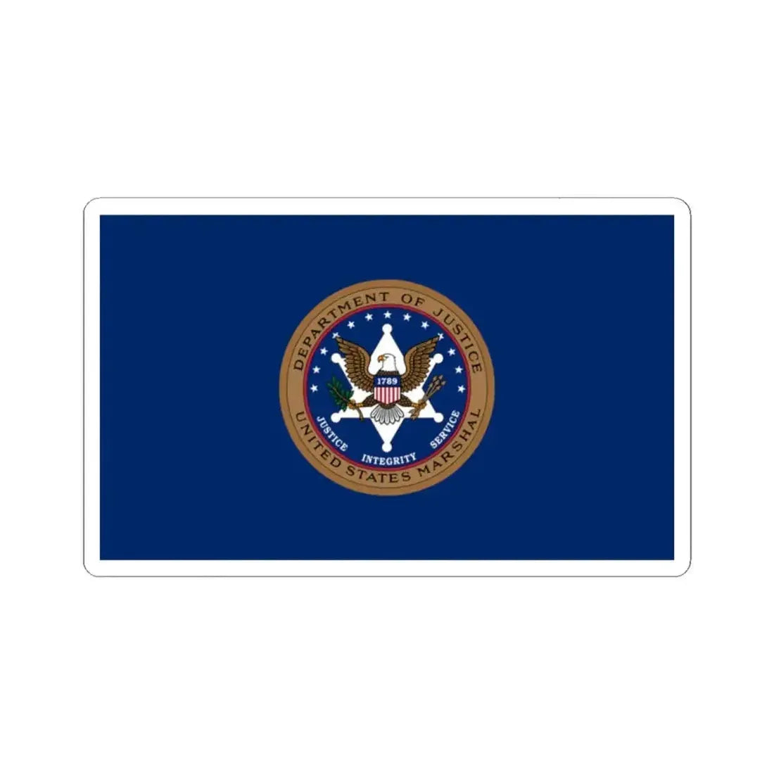 Flag of the United States Marshals Service (United States) STICKER Vinyl Kiss-Cut Decal 2 Inch White - The Sticker Space