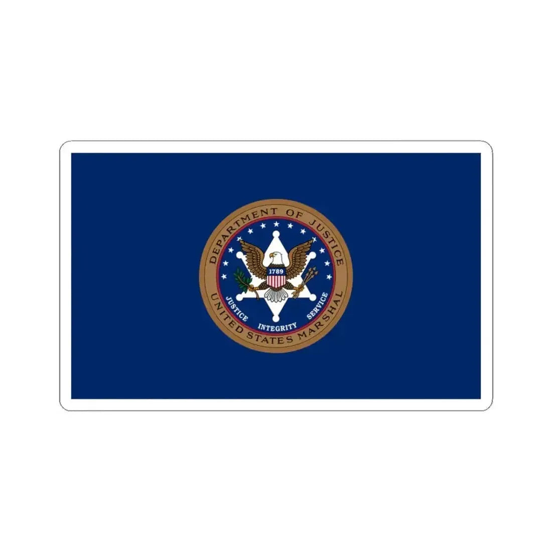 Flag of the United States Marshals Service (United States) STICKER Vinyl Kiss-Cut Decal 3 Inch White - The Sticker Space