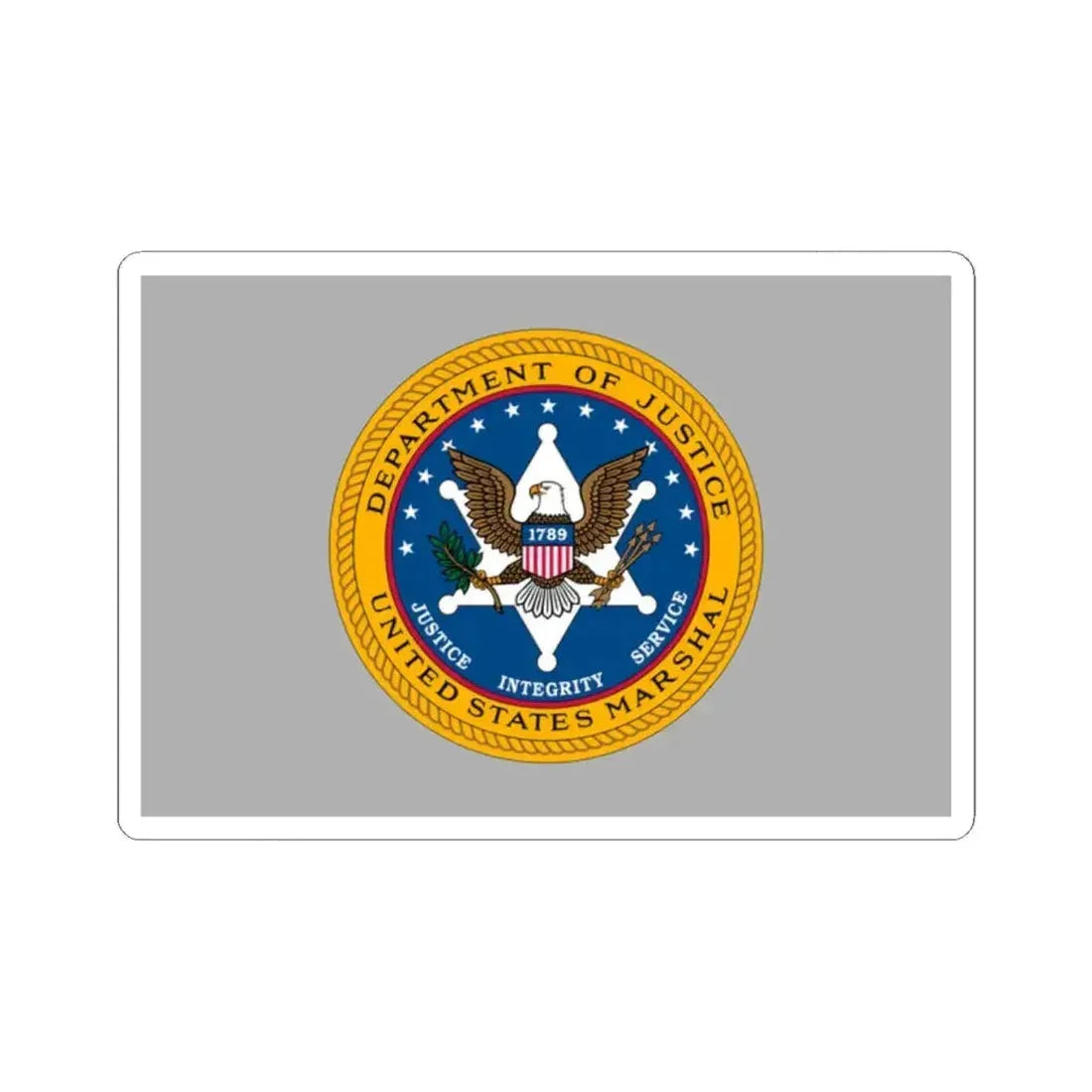 Flag of the United States Marshals Service variant (United States) STICKER Vinyl Kiss-Cut Decal 2 Inch White - The Sticker Space