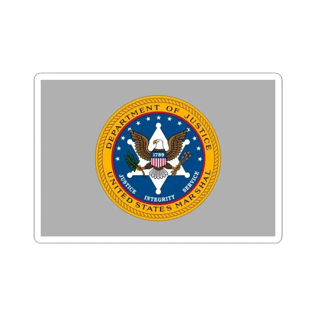 Flag of the United States Marshals Service variant (United States) STICKER Vinyl Kiss-Cut Decal 3 Inch White - The Sticker Space