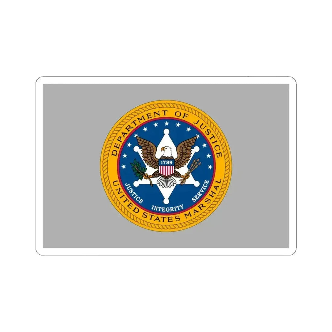 Flag of the United States Marshals Service variant (United States) STICKER Vinyl Kiss-Cut Decal 6 Inch White - The Sticker Space