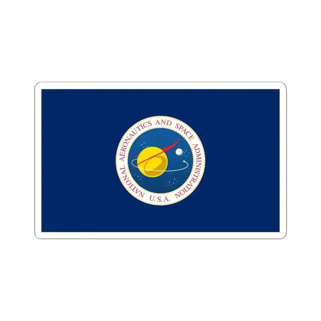 Flag of the United States National Aeronautics and Space Administration (United States) STICKER Vinyl Kiss-Cut Decal 4 Inch White - The Sticker Space